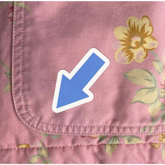 Vintage L.L. Bean Barn Chore Coat Floral Pink Jacket Medium Quilted Thinsulate - Picture 14 of 16